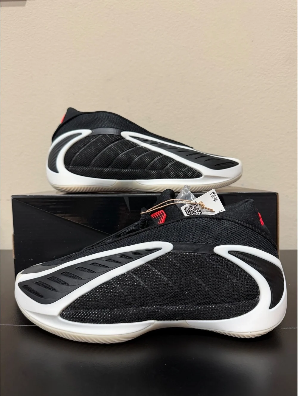 Size 7Y - Adidas Anthony Edwards 2 GS “Core Black Zero Metallic Lucid Red”